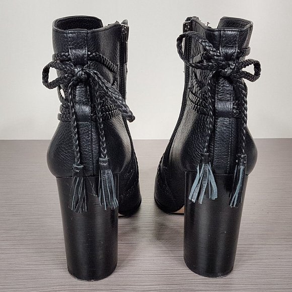 Vince Camuto Taminan Suede Ankle Boots Black Leather Womens Size 11 / 41 - Picture 4 of 8